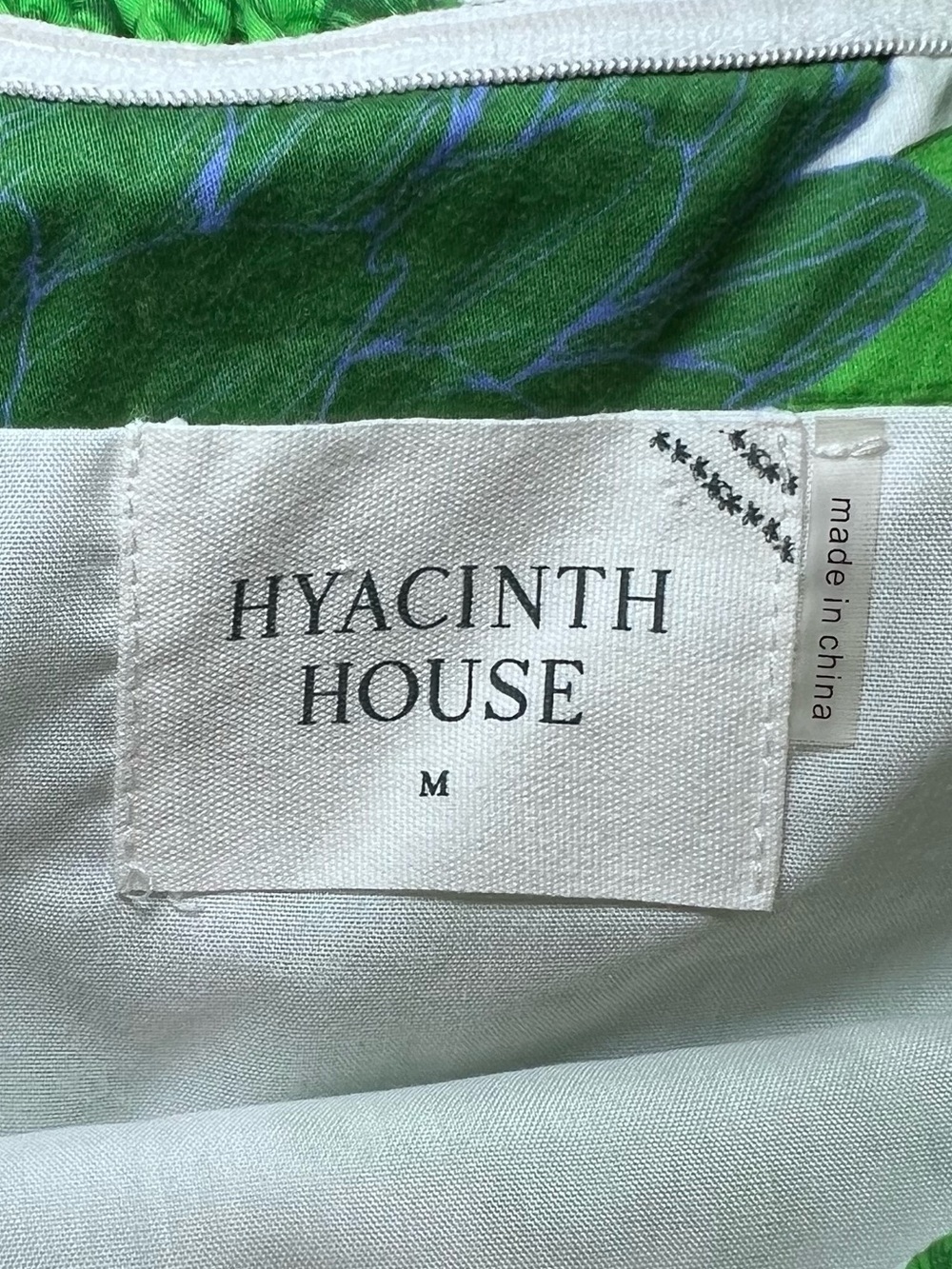 Hyacinth House Green Dandelion Floral Off-The Shoulder Giselle Dress Size M - Picture 14 of 15